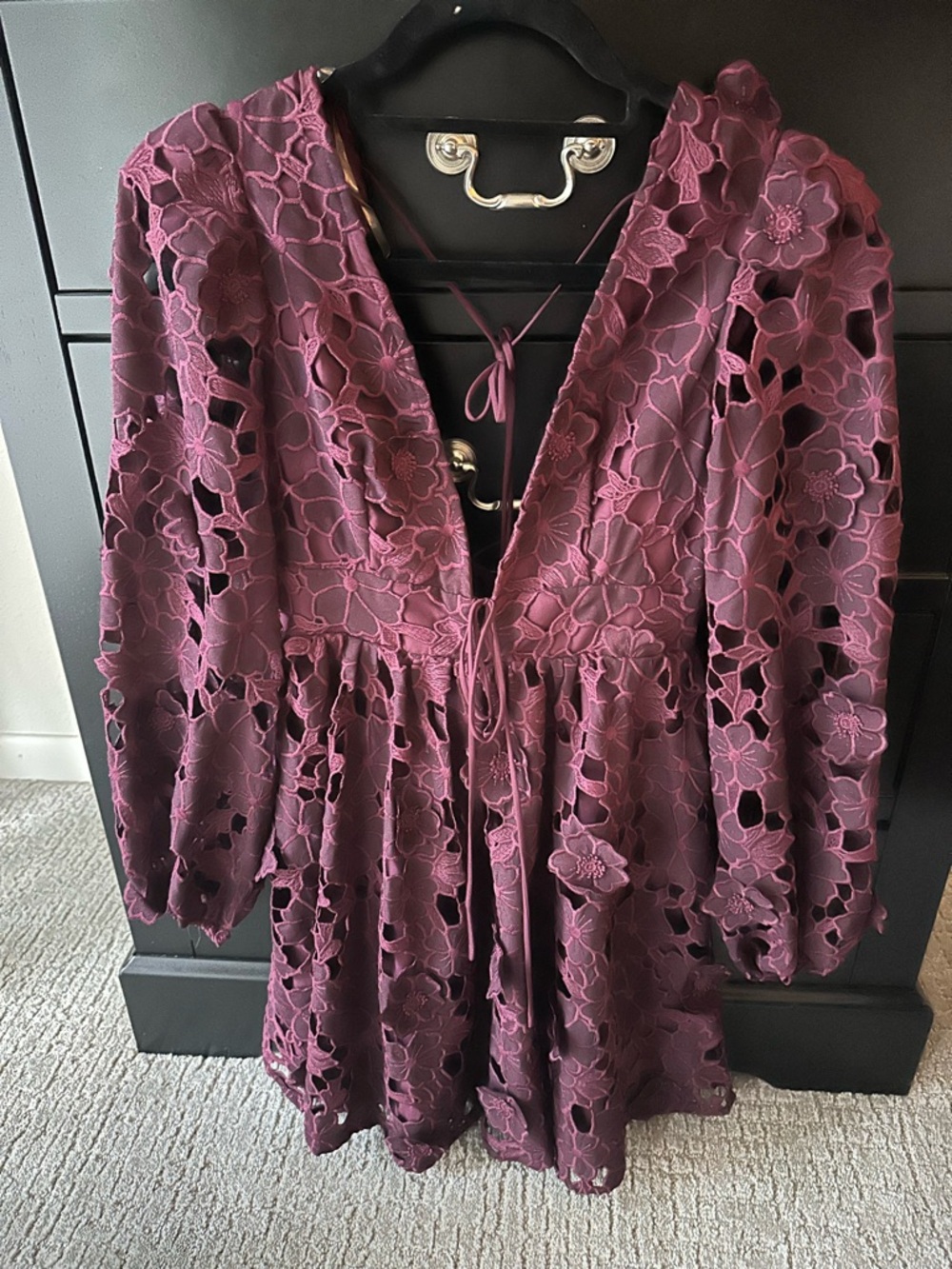 Altar'd State Plum Lace Overlay Dress